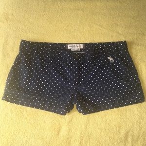 Navy Blue & White Polka-Dot Shorts